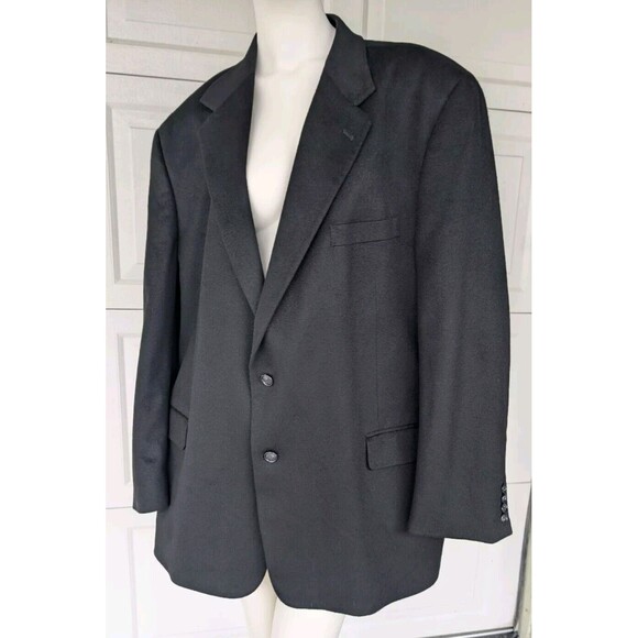 Grant Thomas Jacket Black 100% Cashmere Lord Taylor‎ Blazer Sport Dress Coat 46R - Picture 2 of 11